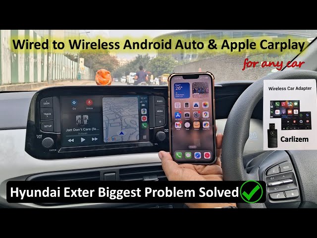 Carlizem Wired to Wireless Apple Carplay & Android Auto For Any Car 🔥 | Hyundai Exter Review ✅