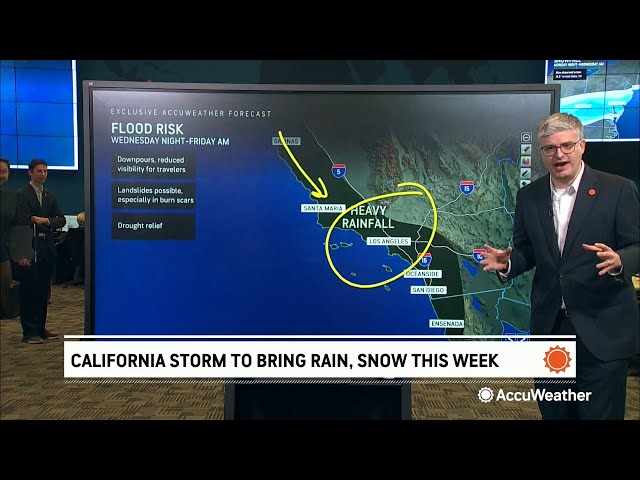 UPDATE: Torrential Rain, Flooding and Mudslides to Unfold in California