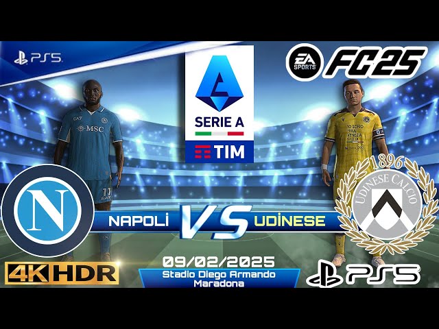 FC 25 - Napoli vs Udinese ft. Lukaku | Serie A 24/25 Full match | PS5™ [4K60FPS]