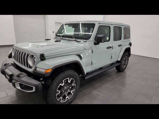 2024 JEEP WRANGLER 4 DOOR SAHARA SKY ONE TOUCH TOP EARL LEATHER SEATS 4K WALKAROUND 24J142 SOLD!