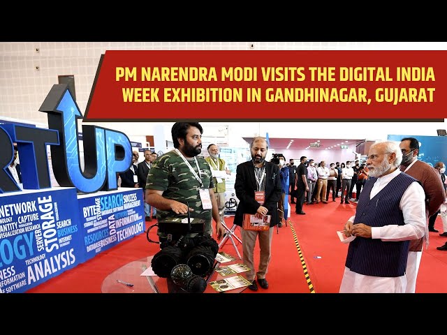 PM Narendra Modi Visits The Digital India Week Exhibition in Gandhinagar, Gujarat l PMO