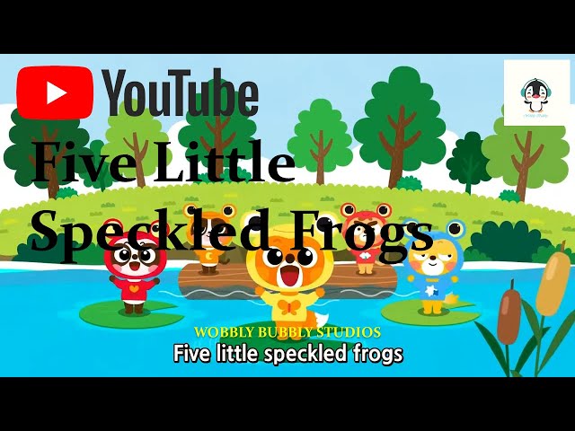 Five Little Speckled Frogs |  Wobbly Bubbly | Nursery Rhymes & Kids Songs