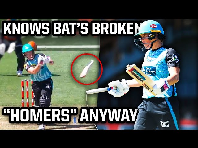 Batter knows bat is broken then hits a "home run", a breakdown