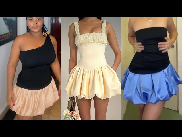 How to cut and sew a bubble to a dress/how to cut and sew a trending balloon dress.