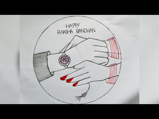 Raksha Bandhan drawing||Easy Brother and sister hands drawing||Raksha Rakshabandhan special Art👫