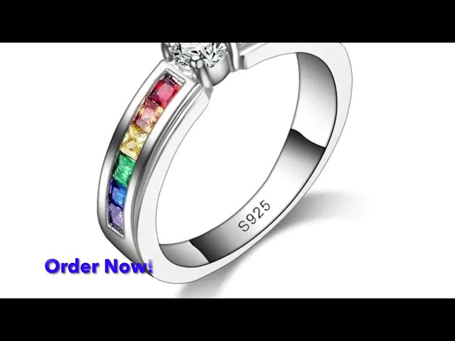 Rainbow Zirconia Engagement Ring - No a Diamond  @rinGifts #engagementring #proposal #rainbowfriend