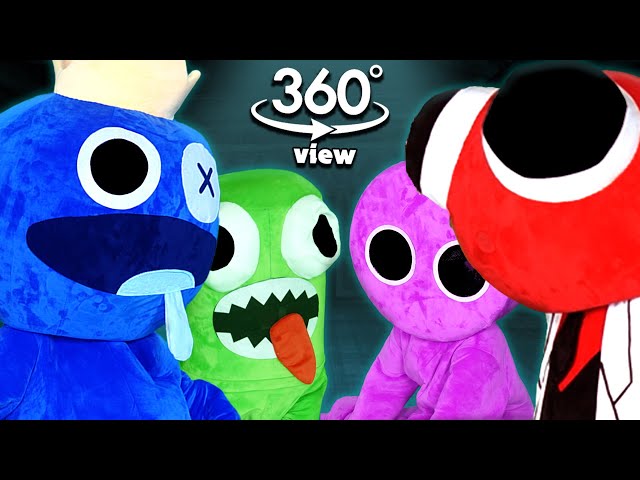 VR 360° New Rainbow friends in real life | fnf animation | blue and red vs green and purple