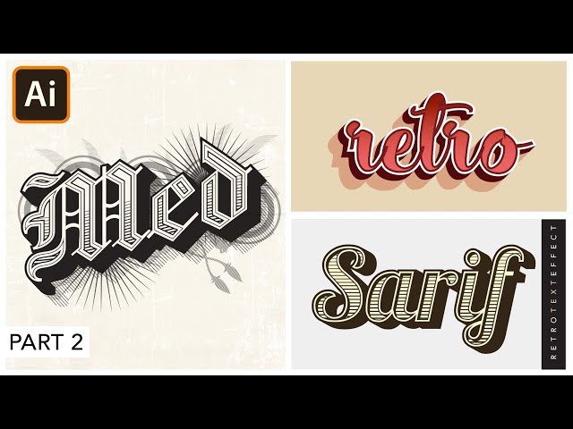 Retro Text Effect in Adobe Illustrator | Vintage | Graphic design