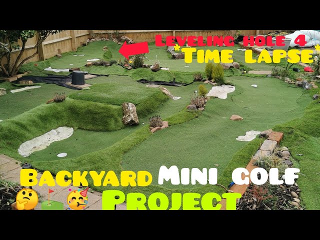 HOLE 4 💪⛳LEVELING and ADDING BREAKS! BACKYARD Mini Golf Project ⛳ *timelapse*