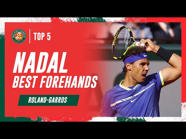 Top 5 Rafael Nadal forehands at Roland-Garros