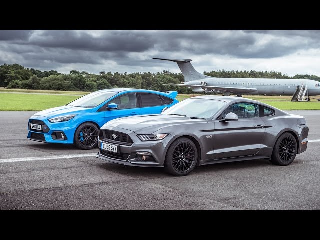 Ford Mustang vs Ford Focus RS | Top Gear: Drag Races