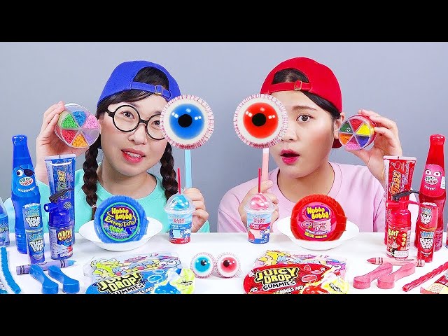 Red VS Blue Food Dessert Mukbang DONA 도나