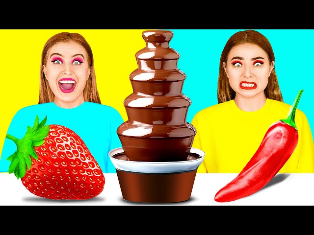 Chocolate Fountain Fondue Challenge | Eating Only Sweet 24 Hours by BaRaDa Challenge