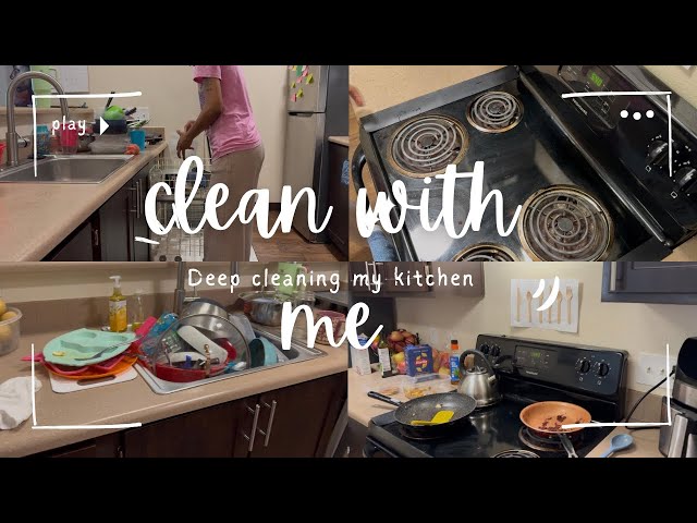 Deep Cleaning My Messy kitchen 🧼🫧🧽 #fyp #cleaning