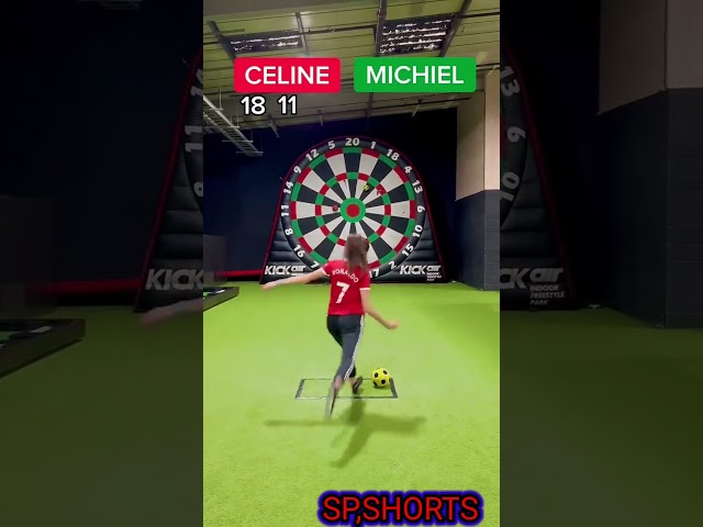 FOOTBALL DARTS CHALLENGE🎯 #shorts #viral #celine dept #celine dion #football #ronaldo #messi #soccer