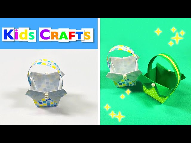 Easy PAPER CRAFT Easter basket tutorial | Kids Crafts DIY Origami اوريغامي 折り紙 оригами 종이접기