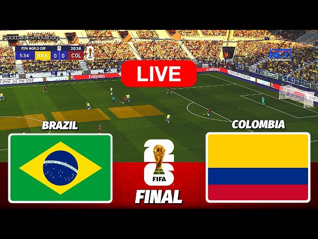 BRAZIL vs COLOMBIA - FIFA World Cup 2026 FINAL || Live Football Match | PES 21