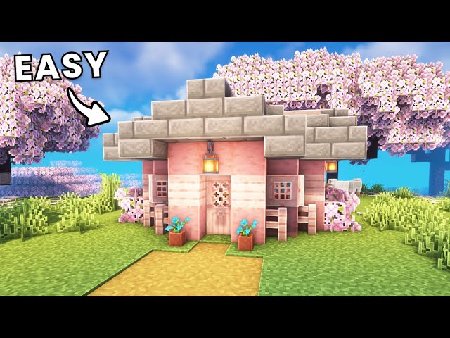 Minecraft 1.20 I How to Build a Cherry Blossom Starter House!!