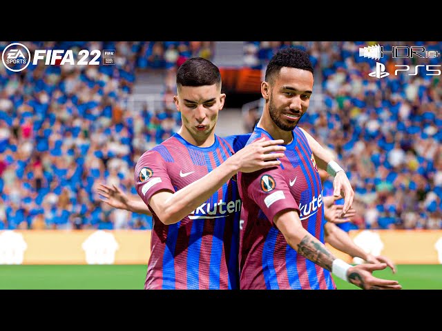 FIFA 22 PS5 | Barcelona Vs Napoli Ft. Aubameyang, Traore, Torres, | Europa League | Gameplay HDR