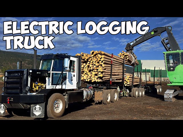 Worlds First Log Haul with a Diesel Electric Truck!