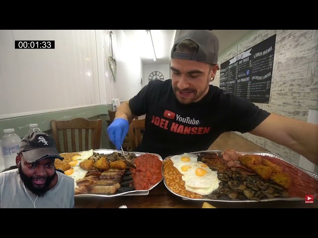 CHICAGO DUDE REACTS "BEARD MEATS FOOD COULDN'T DO IT" IMPOSSIBLE Double English Breakfast Challenge