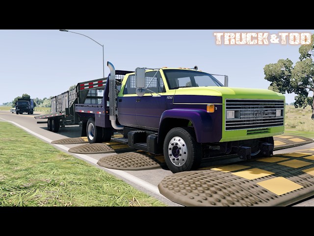 Cars and Trucks vs Speed Bumps #107 | BeamNG Drive | Truck &Too