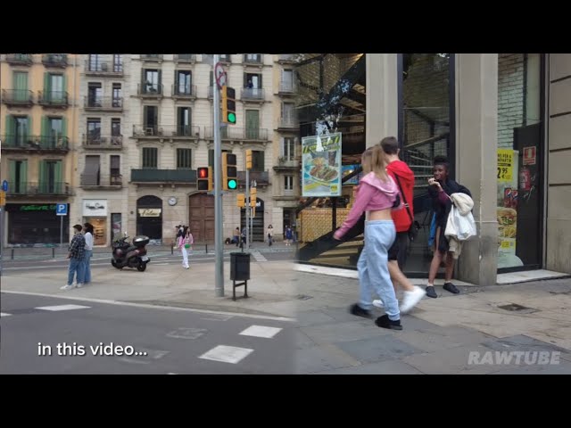 Driving Barcelona Downtown Tour Spain - on Bike La Rambla