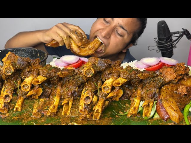 MEAT CUTTING,COOKING & MUKBANG: SPICY PORK MEAT WITH SPICY 2.5KG MUTTON NALLI & BASMTI RICE EATING