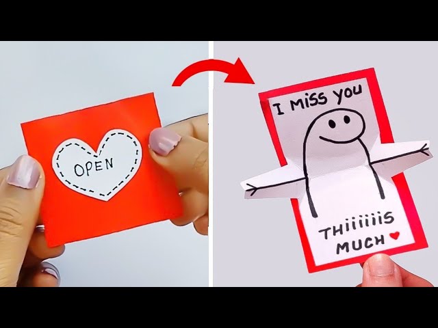 Pop Up Love Card Making : I Miss You This Much Card ❣️ (Must Watch)