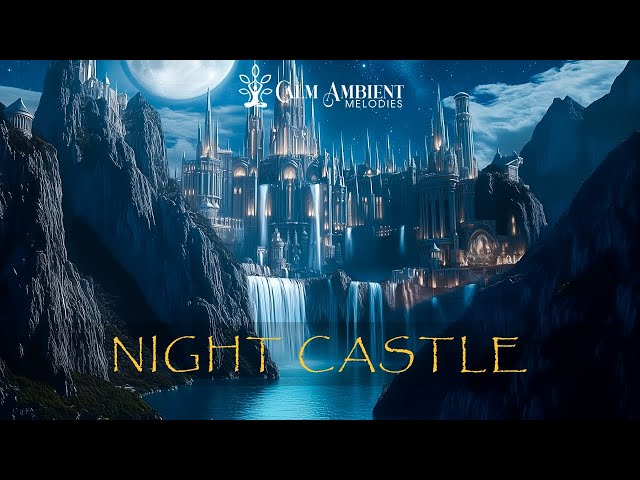 Night Castle - Relaxing Ambient Music With Waterfall Sound - Ethereal Meditation Soundscape