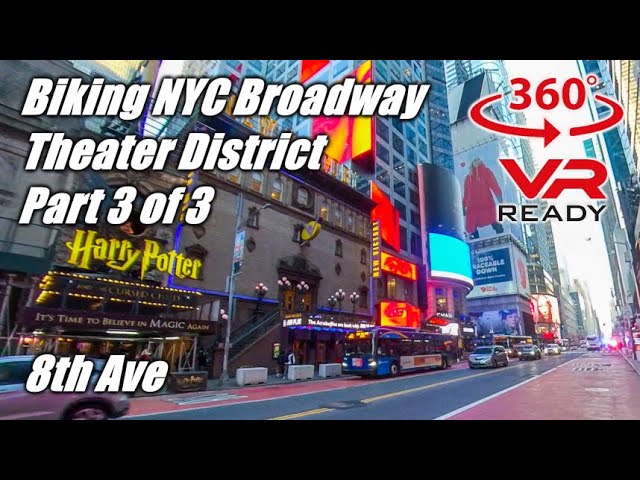 VR 360° Virtual Cycling Manhattan NYC | Theater District Part 3 of 3 | Broadway Shows