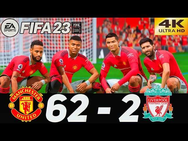 FIFA 23 - What Happen If Ronaldo Messi Neymar And Mbappe Play Together On Manchester United