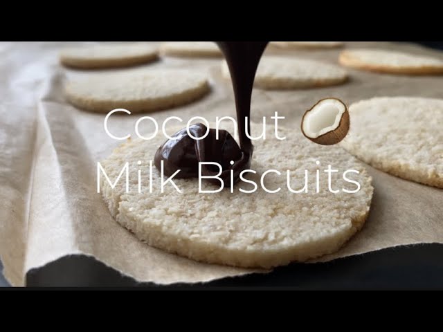 Tasty Baked Coconut 🥥 Milk Biscuits - Healthy Snack Easy Recipe - Covered With Dark Chocolate 🍫