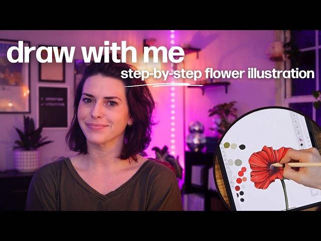 How to Draw a Flower | Step-by-Step Anemone Flower Illustration Tutorial