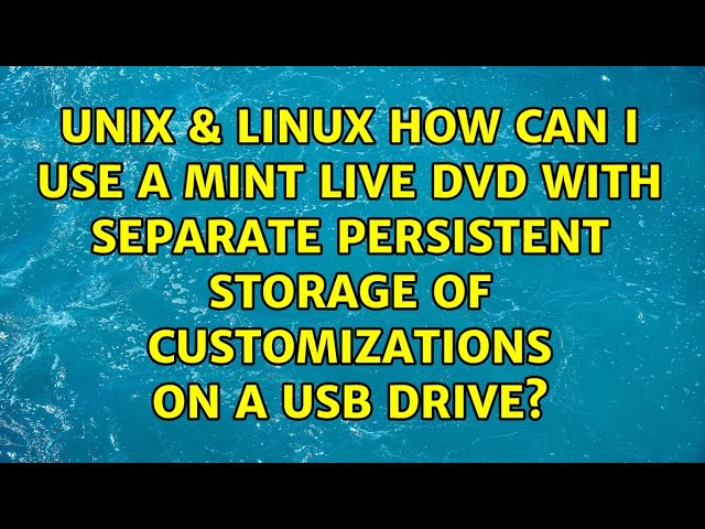 How can I use a Mint Live DVD with separate persistent storage of customizations on a USB drive?