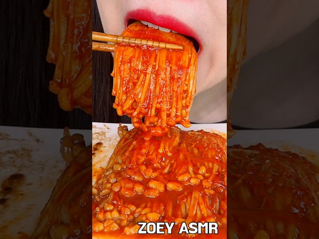 ASMR SPICY ENOKI MUSHROOMS TRUFFLE 먹방 MUKBANG  EATING SOUNDS #spicy #asmr #mukbang #fyp #shorts