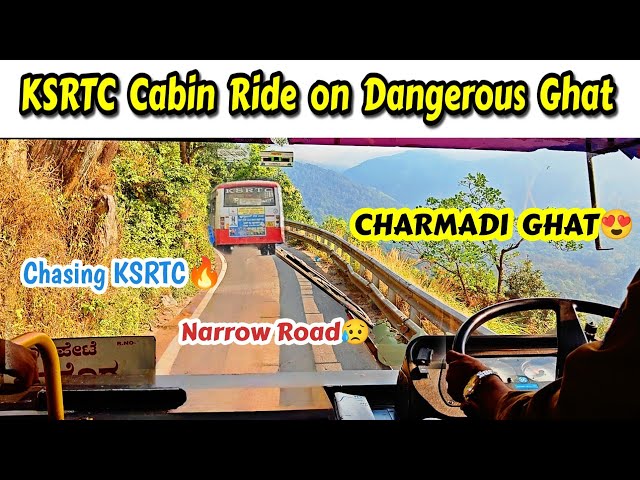 Charmadi ghat😍🔥Cabin Ride | Narrow road#bussid #bus #vlog #travelvlog #ghat #nature #chase #ksrtc