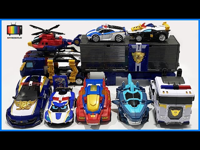 Metal cardbot Miniforce Bluecops Stormchaser Leocop Jawscop Tricop Captain Commander combination