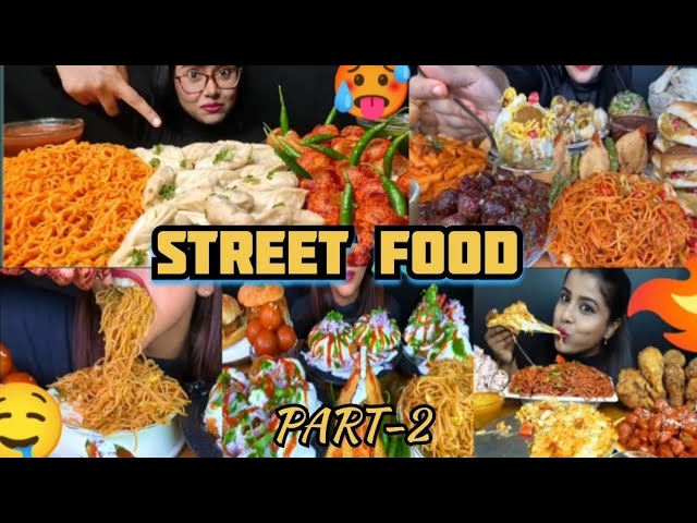 4x SPEED EATING | MOMOS CHAUMIN PIZZA SAMOSE DAHIPURI | INDIAN STREET FOOD Part-2 MUKBANG | BIG BITE