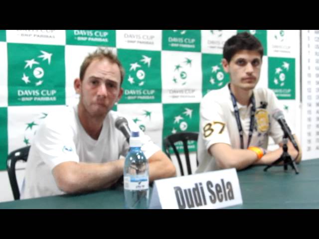 Davis Cup press conference with Dudi Sela (Israel) after defeating Peter Polansky (Canada)