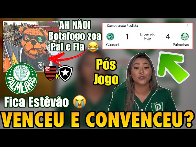 ⚠️ PALMEIRAS GOLEIA GUARANI | BOTAFOGO PROVOCA PALMEIRAS 🥵 | FLAMENGO CAMPEÃO  DA SUPERCOPA