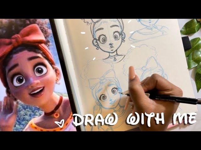 Sketching a Page Full of Dolores Madrigal 💃🏽✨| Draw & Chill with Me ✍🏽🥰