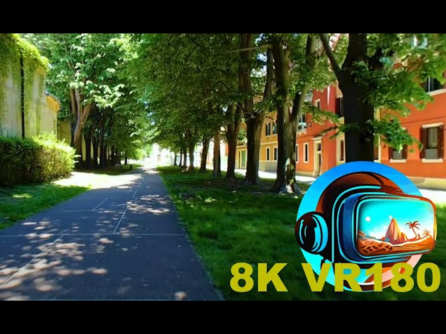 The unseen VENICE ITLY walking through a residential park in Spring 8K 4K VR180 3D Travel