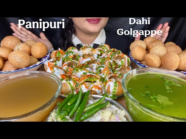 Eating Dahi Golgappe, Spicy Panipuri with Khatta and Meetha Pani | STREET FOOD ASMR MUKBANG