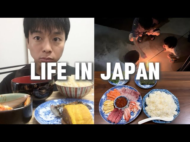 [Vlog] Life in Japan - Normal Weekend of Japanese office worker (Cheatday, homecook, family, Sushi)