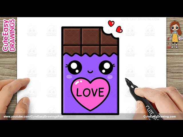 How to Draw a Cute Chocolate Bar Easy for Kids, Chocolate Day Special