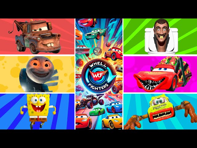 Epic Battle of Cars Characters🎯Mater Eater , McQueen Exe , Skibidi Toilet , Scary Thomas !!!