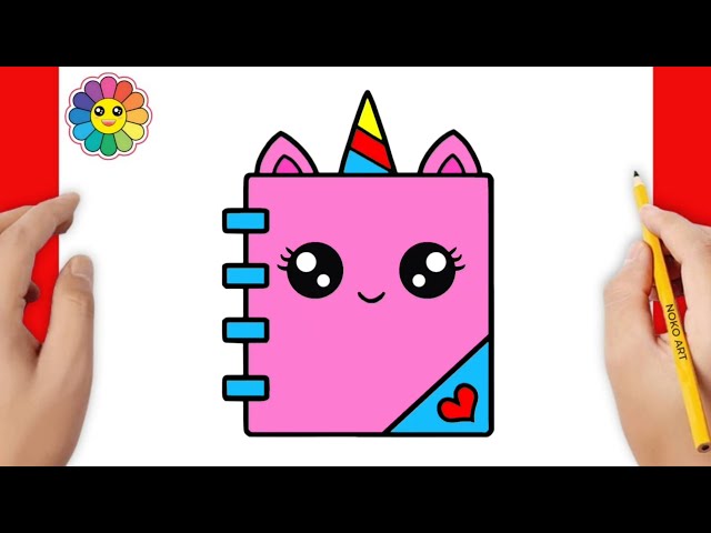 How to Draw a Cute Kitty Notebook Simple & Easy for Kids | Easy Step By Step