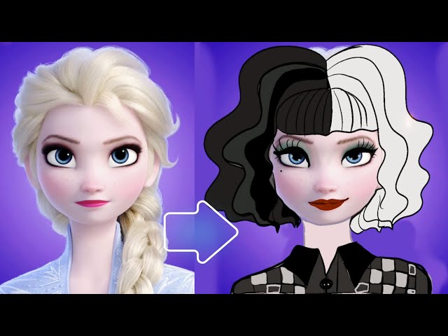 ELSA FROZEN GLOWING UP TO CRUELLA