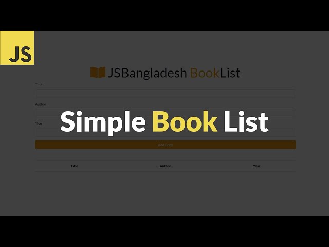 Book List App | JavaScript Bangla Project